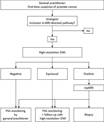 Monoparametric high-resolution diffusion weighted MRI as a possible first step in an MRI-directed diagnostic pathway for men with suspicion of prostate cancer